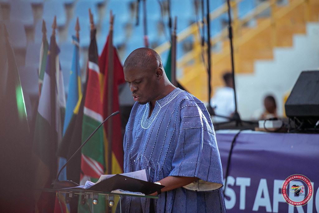 A speaker at the opening ceremony of the African Para Games